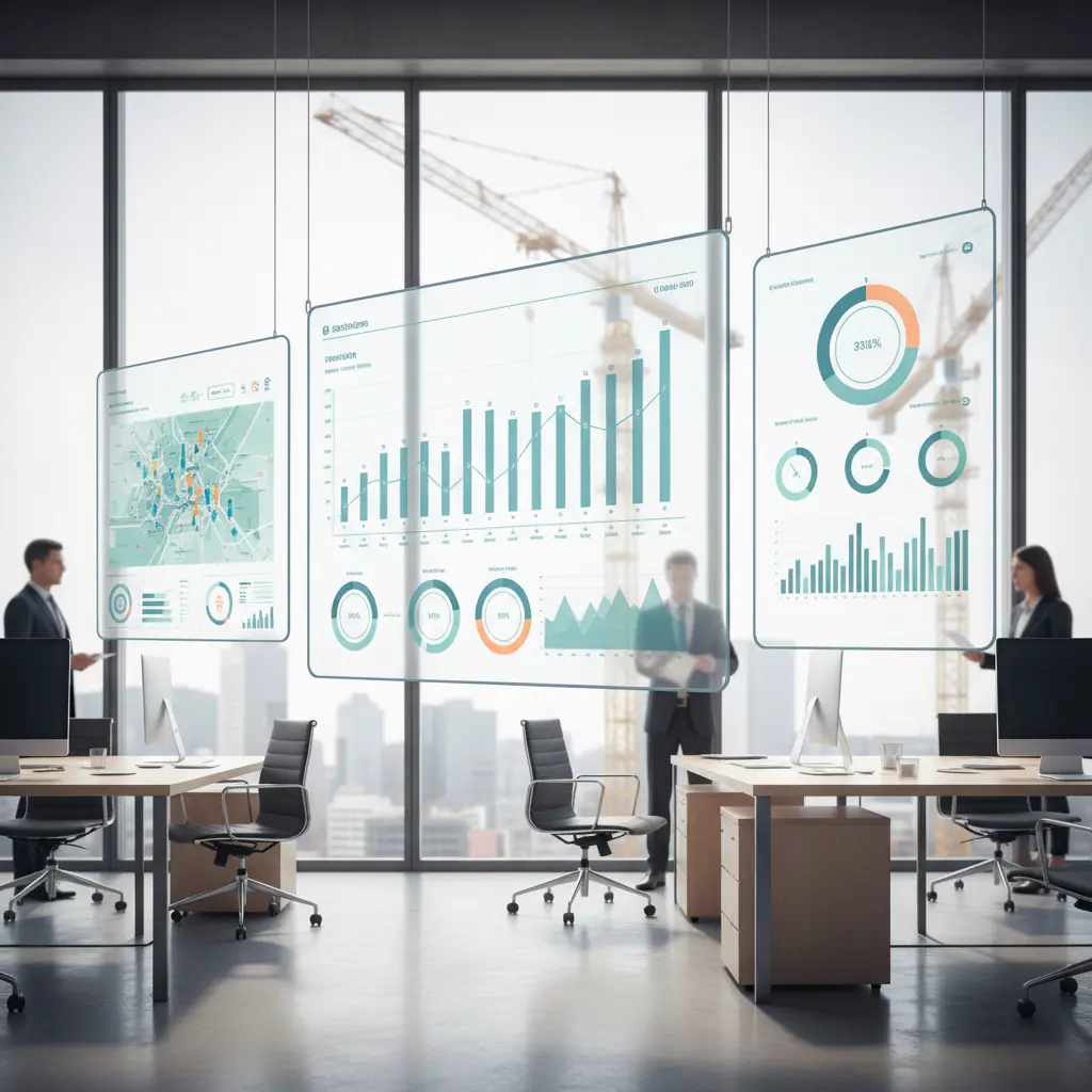 Construction analytics dashboards and charts